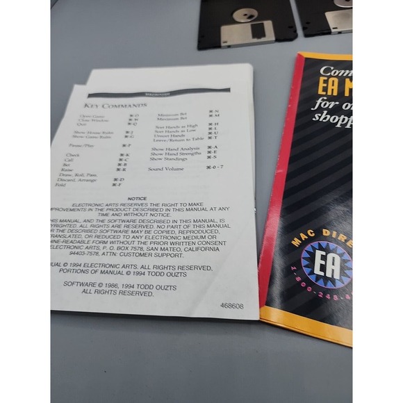 Macintosh Power Poker 3.5 HD Disks- Electronic Arts By Todd Outz - Mac - Picture 7 of 9